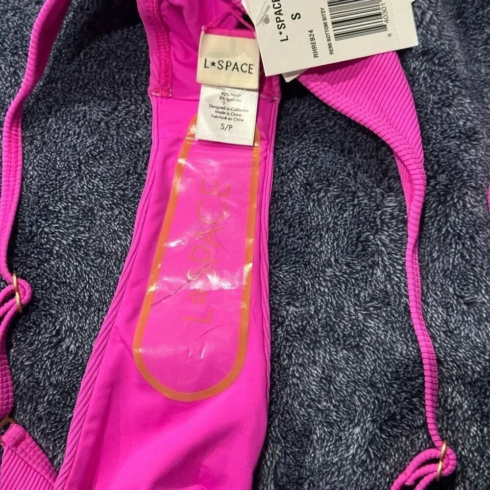 L Space NWT size S bright pink Remi bikini swim bottoms